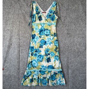Y2K Vintage Fairycore Dress Womens Large Sheer Babydoll Blue Whimsy Lace‎ Trim